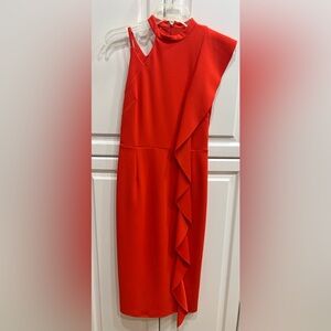 Topshop Red Ruffle Dress